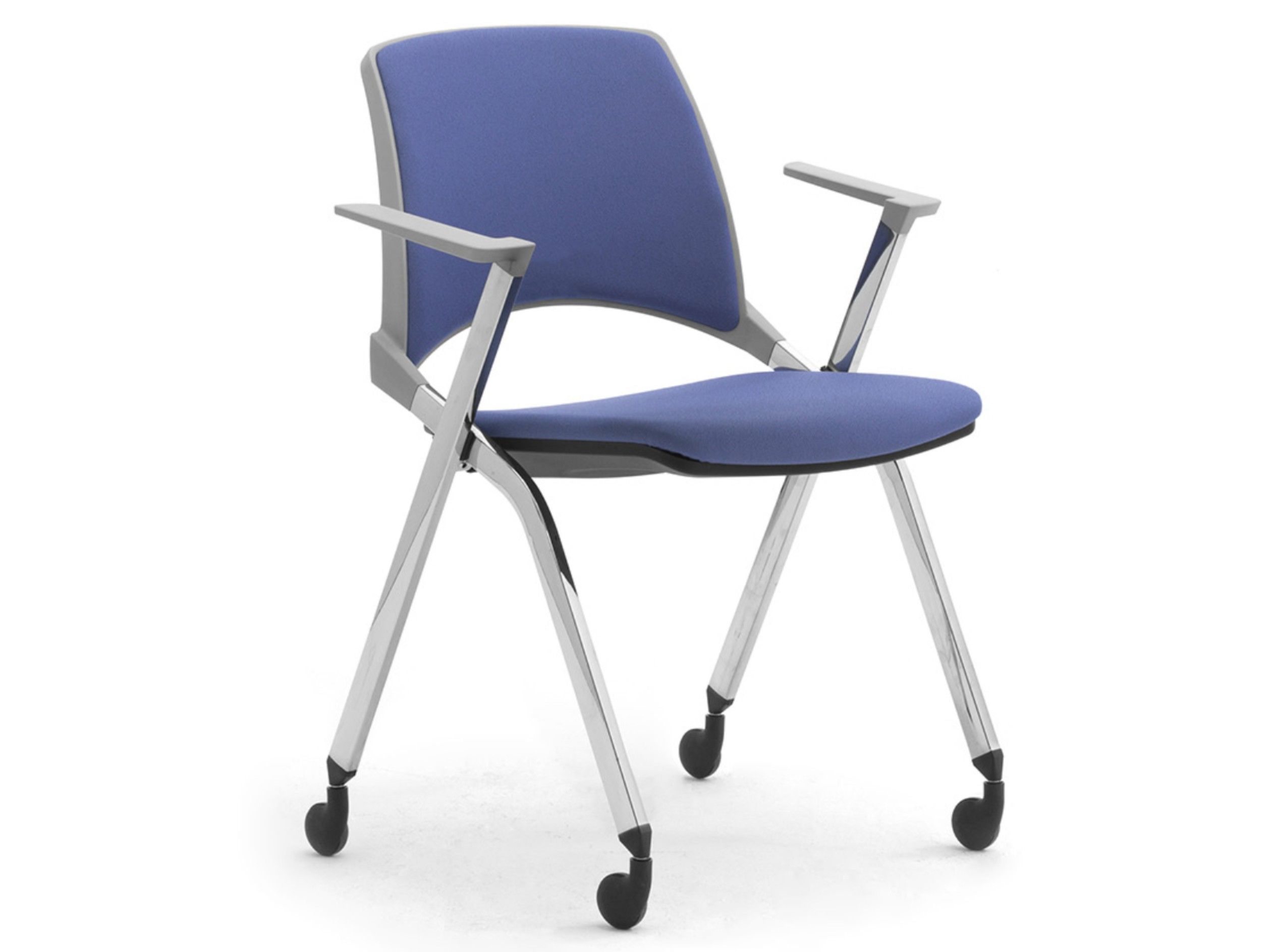 Стул из хромированной стали и ткани с подлокотниками Leyform Key Ok ARCH-00049272 - Вид №1