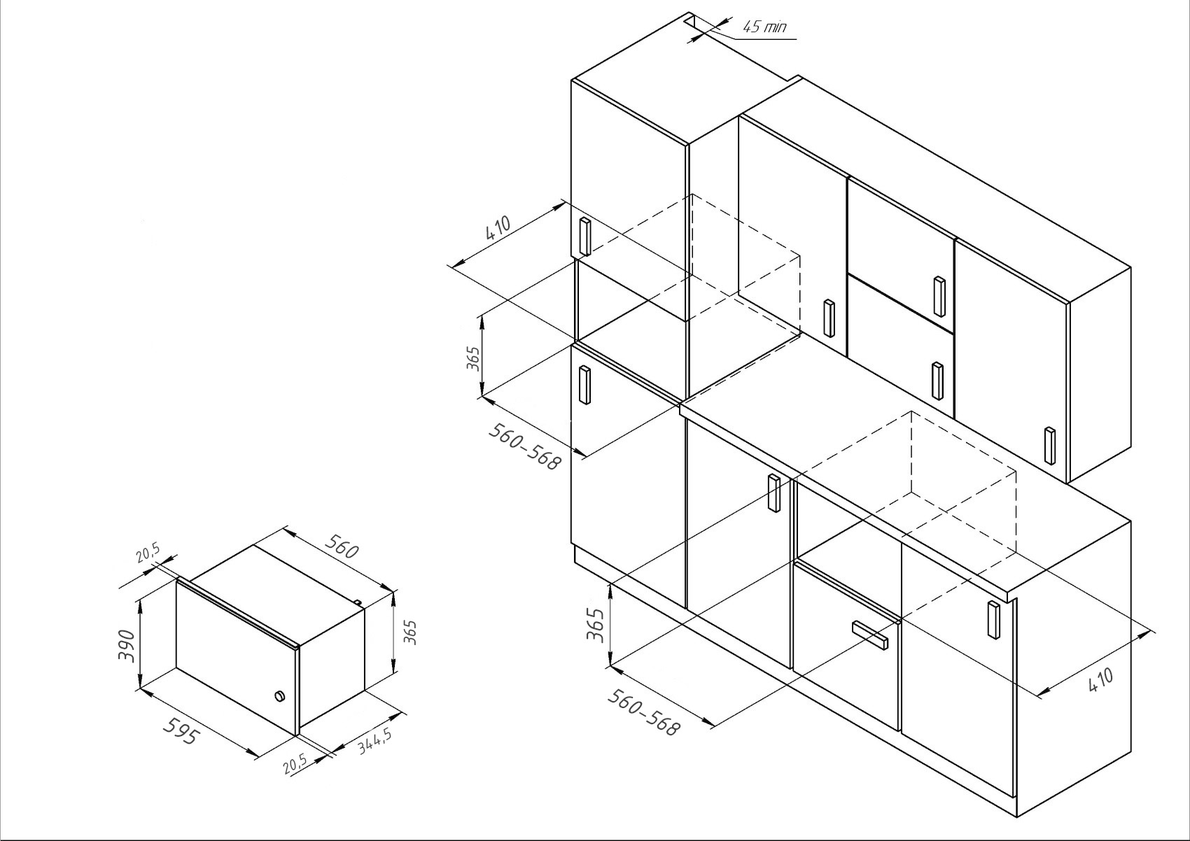 9942920 Встраиваемая микроволновая печь Monsher MMH 2050 B черный STDN-0025384 - Вид №9