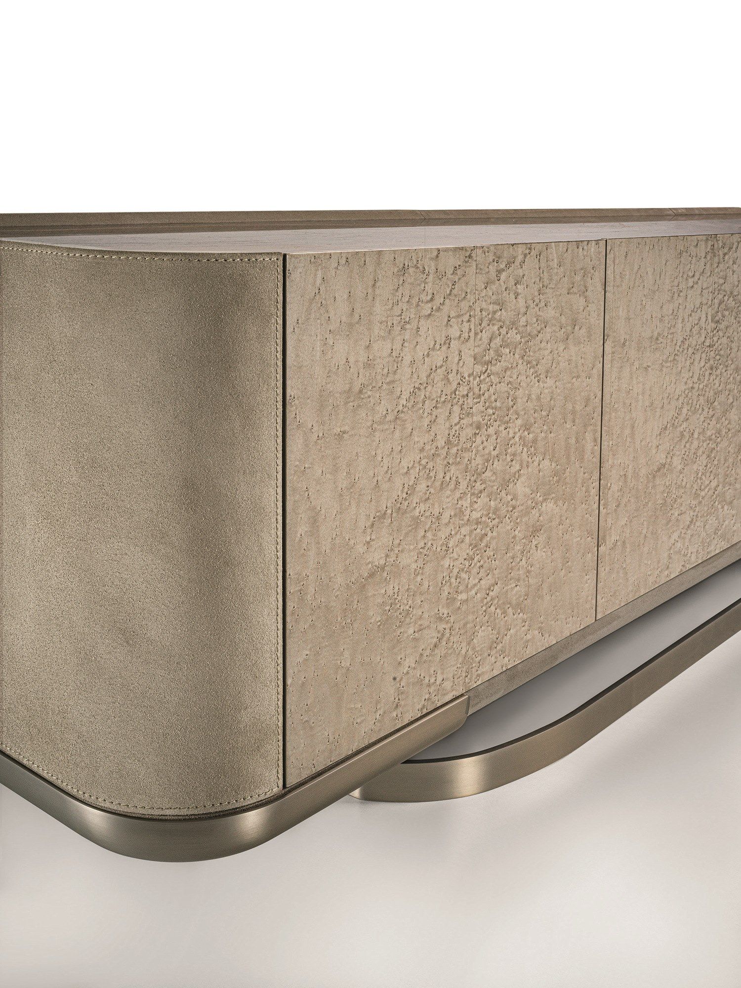 Двухсторонний шкаф с дверцами и ящиками из кожи и дерева Longhi Loveluxe 2021-Rhythm'21 collection ARCH-00054581 - Вид №3