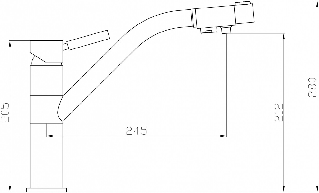 Смеситель ZorG Clean Water ZR 401 KF ЧЕРНЫЙМЕТАЛЛИК для кухонной мойки, черный металлик - Вид №1