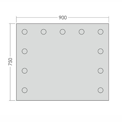 Зеркало гримерное с подсветкой прямоугольное "Стэллар-1" GRAUM ДИЗАЙНЕРСКИЕ 304051 Зеркальный  - Вид №1