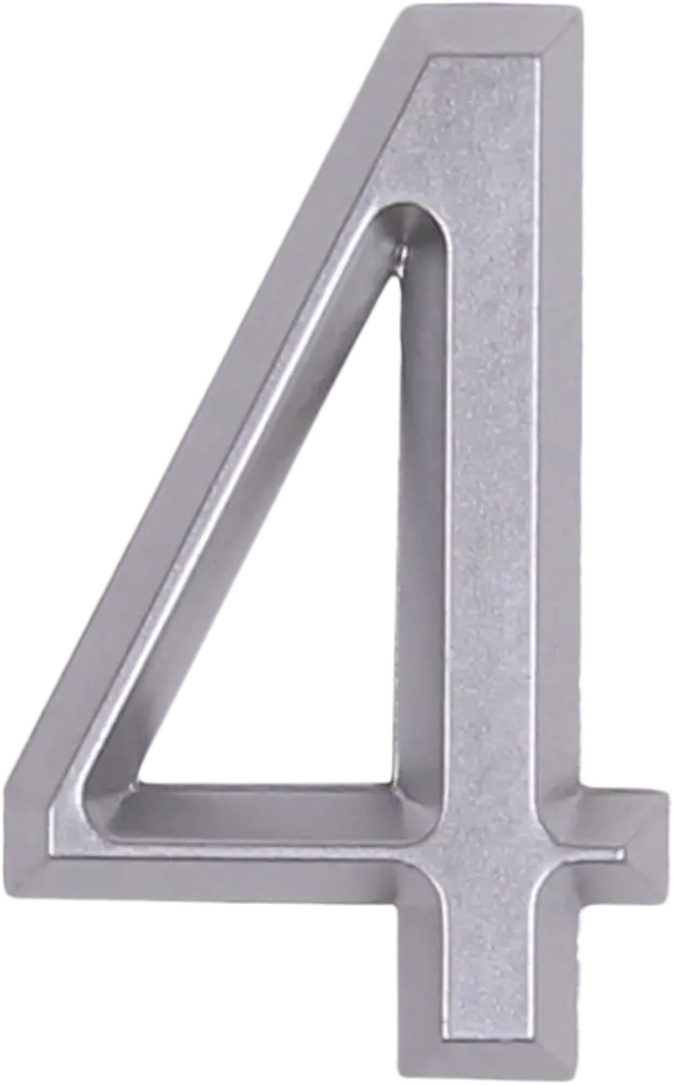 Самоклеящаяся цифра 4 Larvij хром для маркировки помещений 18284603