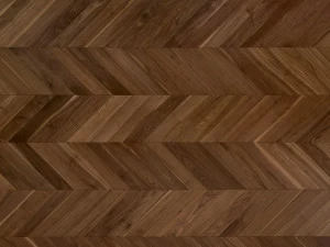 FOGLIE D'ORO Полированный пол из орехового дерева Chevron 45°
