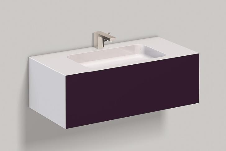 5156812000 Умывальник с тумбой, wp.folio3, белая, лакированная, шелковисто-матовый блеск, баклажан Alape серия FO (Folio) 