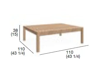 Квадратный стол из тикового дерева RODA сеть ARCH-00021080 - Вид №2