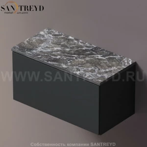 Agape ELL Столешница на тумбу с возможностью установки 1-2 раковины. Размер: длина от 80 см до 100 см. Отделка: серый мрамор AELLM0MCC0810KD