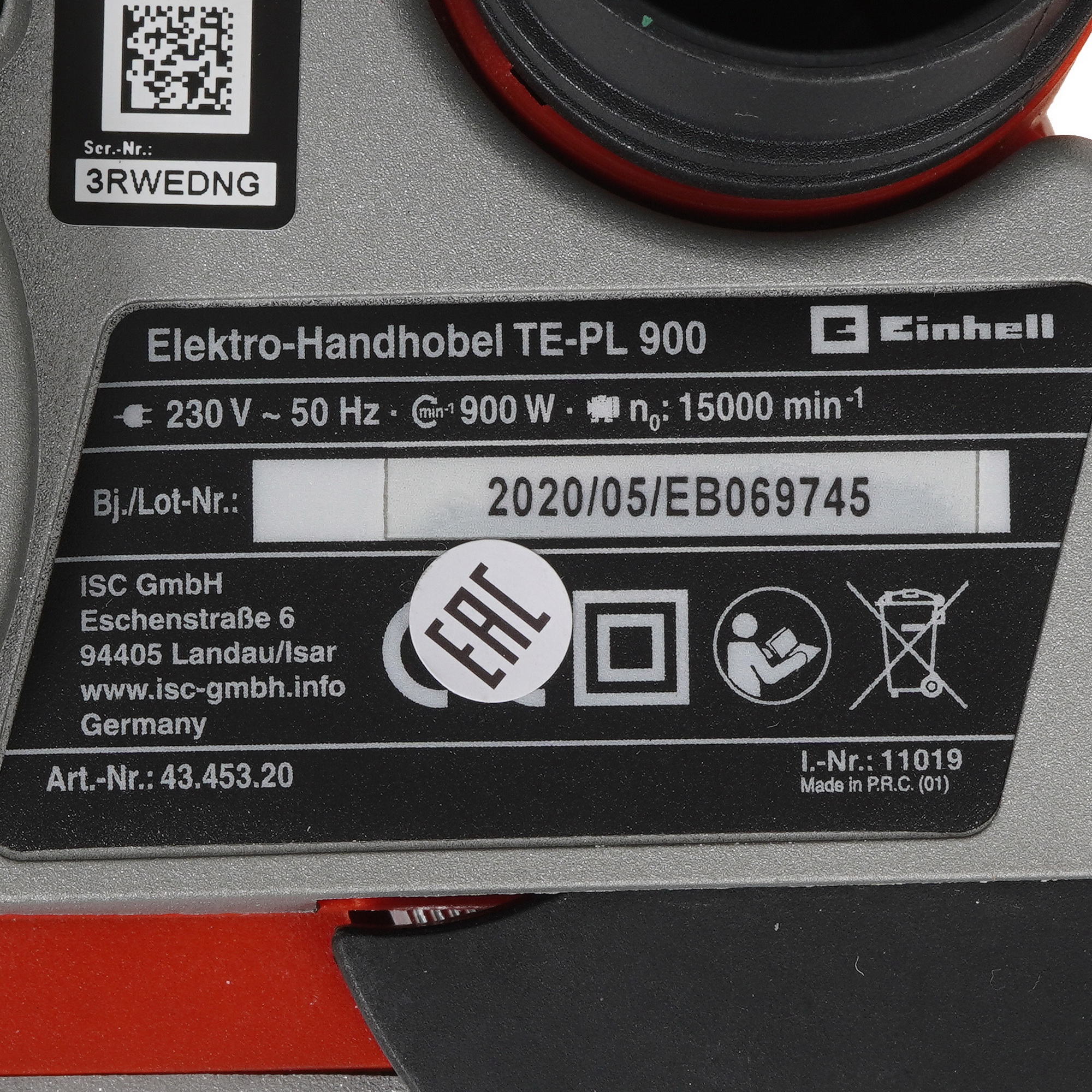 Электрорубанок Einhell TE-PL 900 5308577 STDN-0120479 - Вид №4