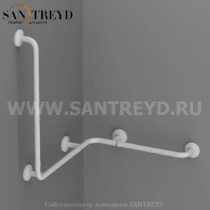 DS135 Угловой поручень с левой стойкой 74 см белый Globo AUSILIA Италия