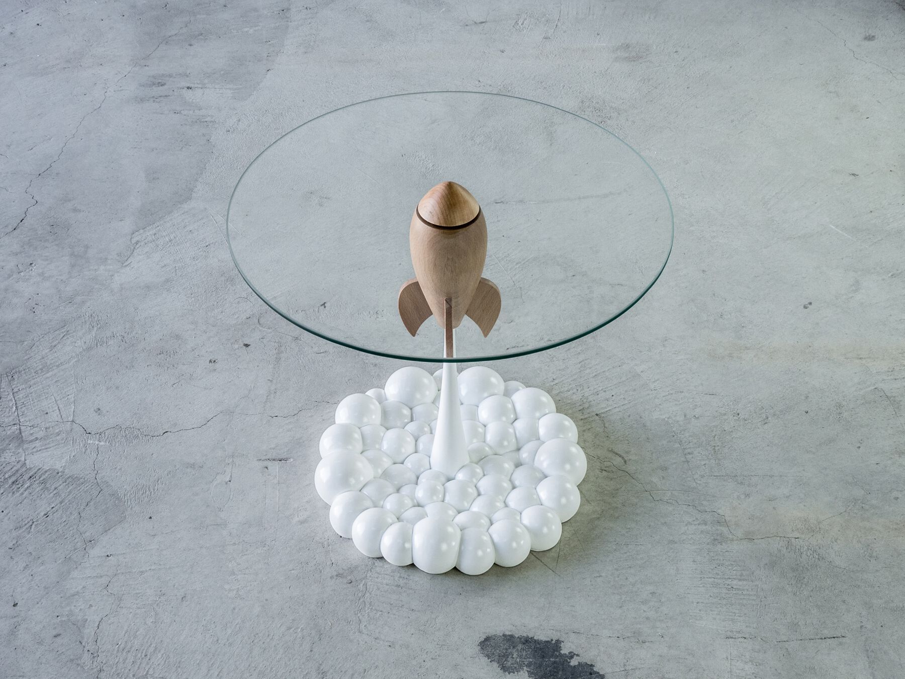 Стеклянный круглый журнальный столик LO Contemporary SINGLE ROCKET ARCH-00090106 - Вид №3