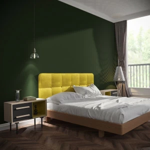 Кровать деревянная 200х200 Tube желтая BRAGIN DESIGN ДИЗАЙНЕРСКИЕ 256510 Желтый;коричневый
