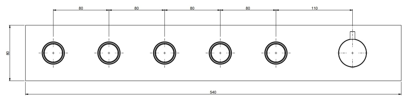 Смеситель для душа с 6 отверстиями Rubinetterie Frattini отдельная эстетика ARCH-00034157 - Вид №11