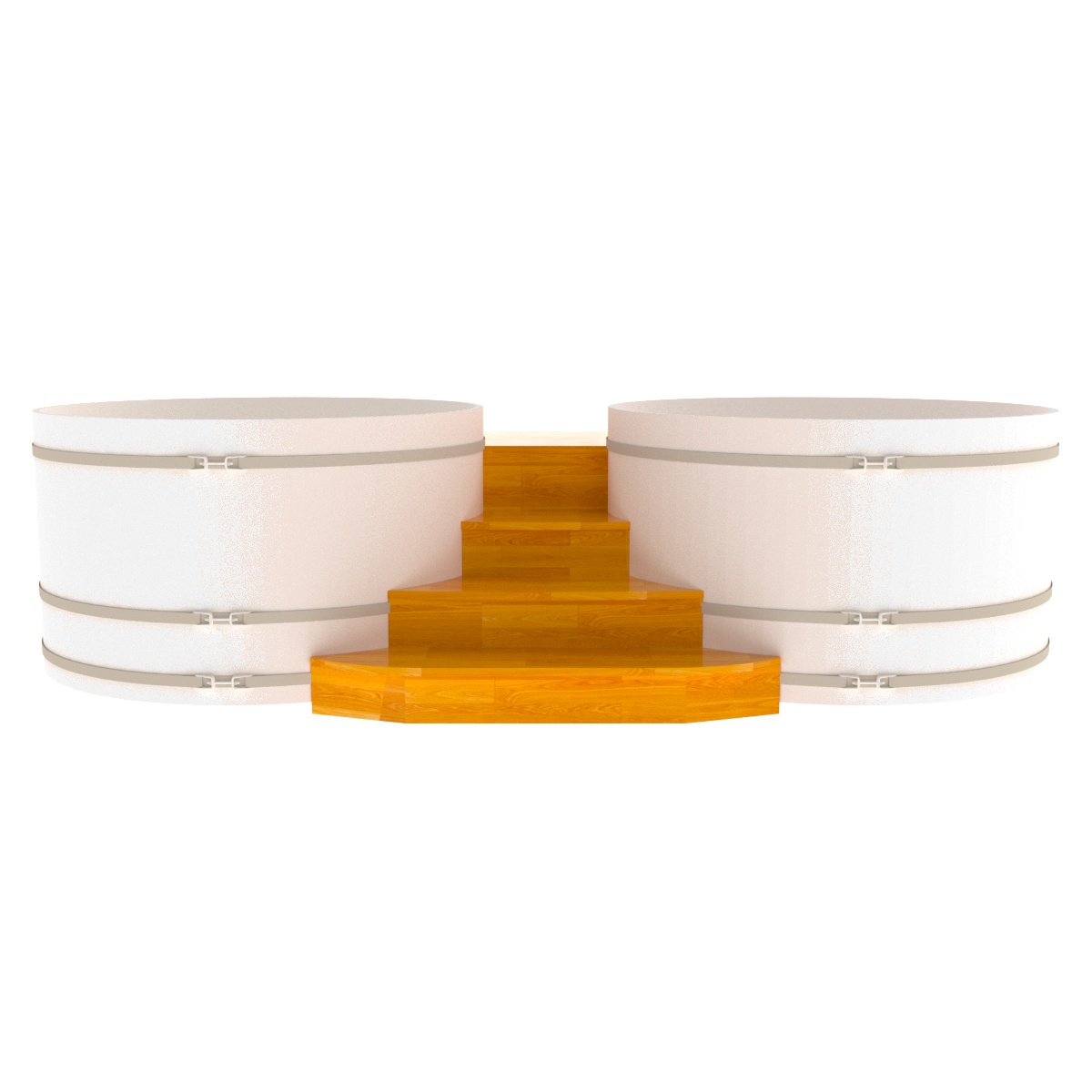 2340 Подиум на 2 купели D - 2.1 СЛ натуральный Alyarus  - Вид №1