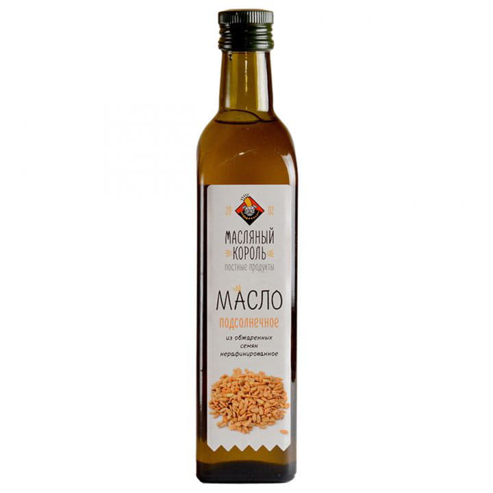 Масло подсолнечное Масляный Король из обжаренных семян нерафинированное 0,5 л Santreyd 5840 - Вид №1