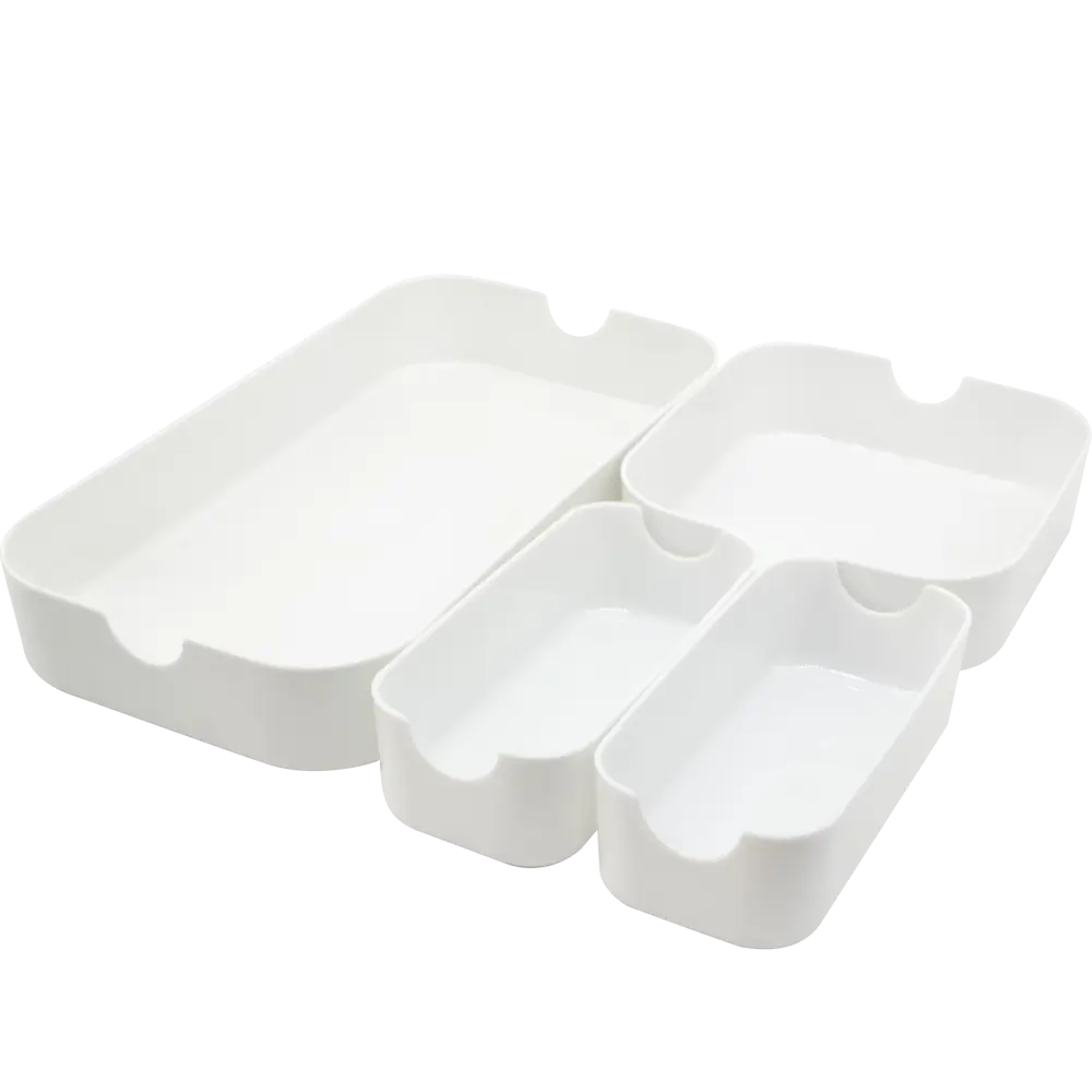 Набор из 4 корзин для выдвижного ящика Sensea Remix цвет белый 16.3x5.3x30.2 см Без серии STLM-2070138