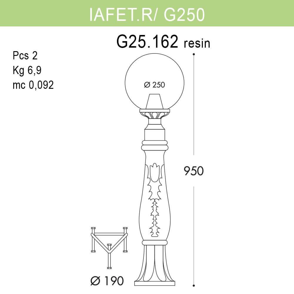 Уличный светильник Fumagalli Iafaetr/G250 G25.162.000.AZE27 FUMAGALLI ФОНАРЬ 273152 Черный  - Вид №1