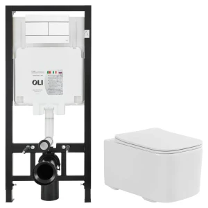 Комплект инсталляции Oli 80 Eco с безободковым унитазом Aquatek Квадро 89445651 STLM-2170680