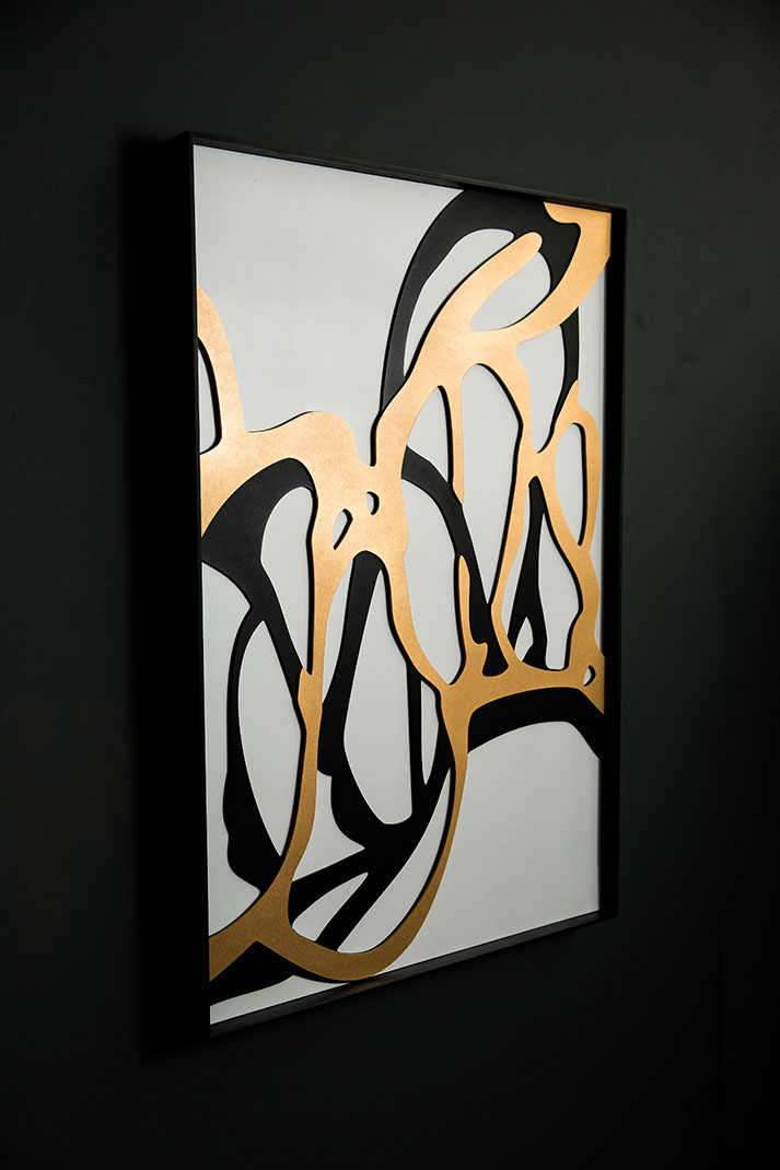 Панно-картина на стену Woodcut EVENHOME  192759 Золото;черный  - Вид №1