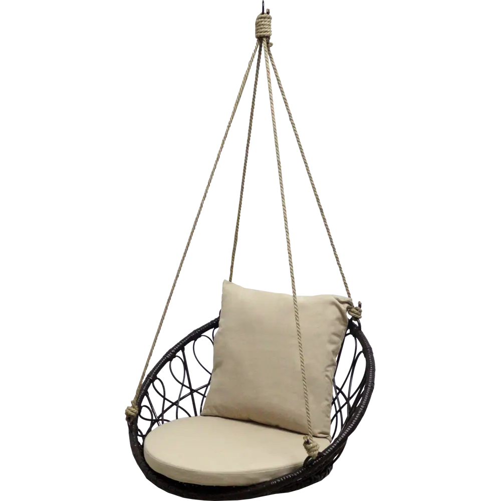 Кресло подвесное без опоры Siesta 2 80x56.5x70.6 см, искусственный ротанг, тёмно-коричневый/бежевый 82841549 STLM-2060492 Santreyd SI005 - Вид №1