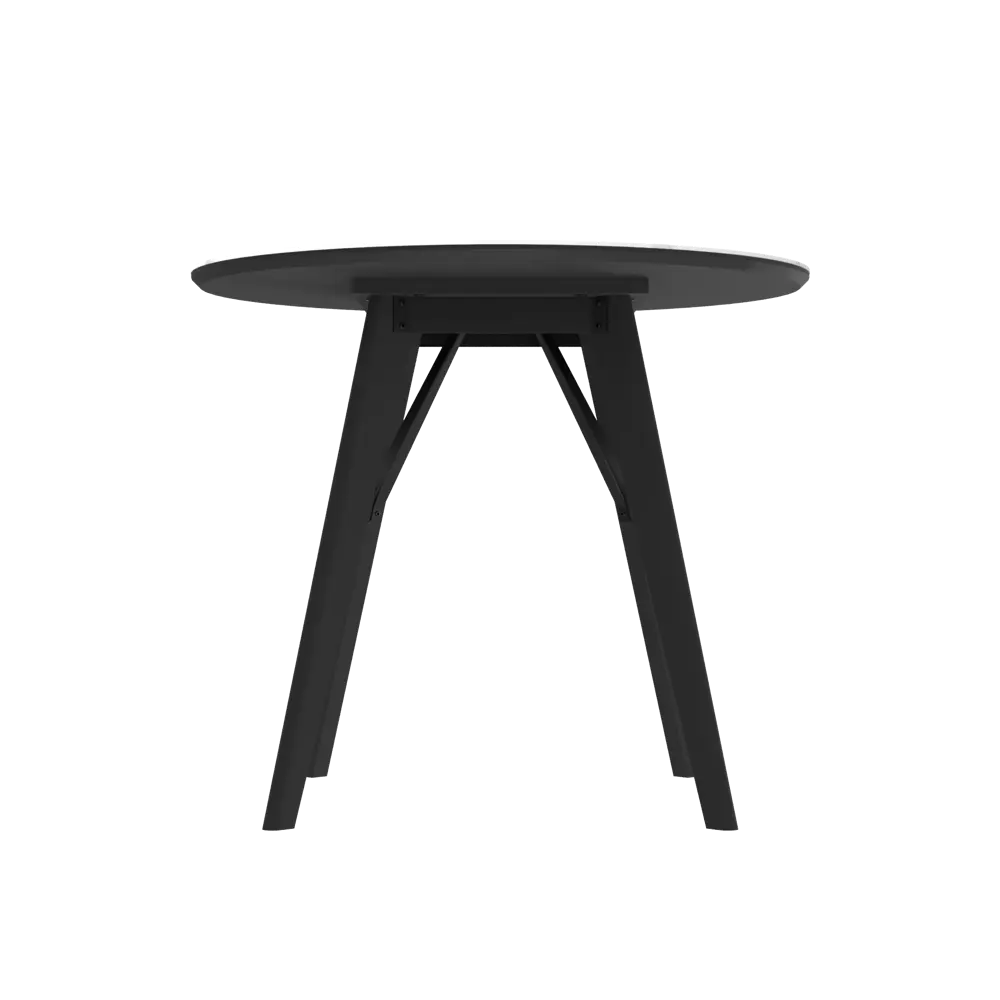 Стол обеденный Триумф 88x76x88 см круг МДФ цвет черный/кремовый Santreyd STLM-2204978 - Вид №6