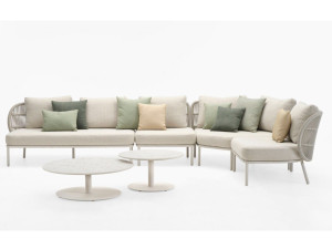 Тканевый угловой модульный садовый диван