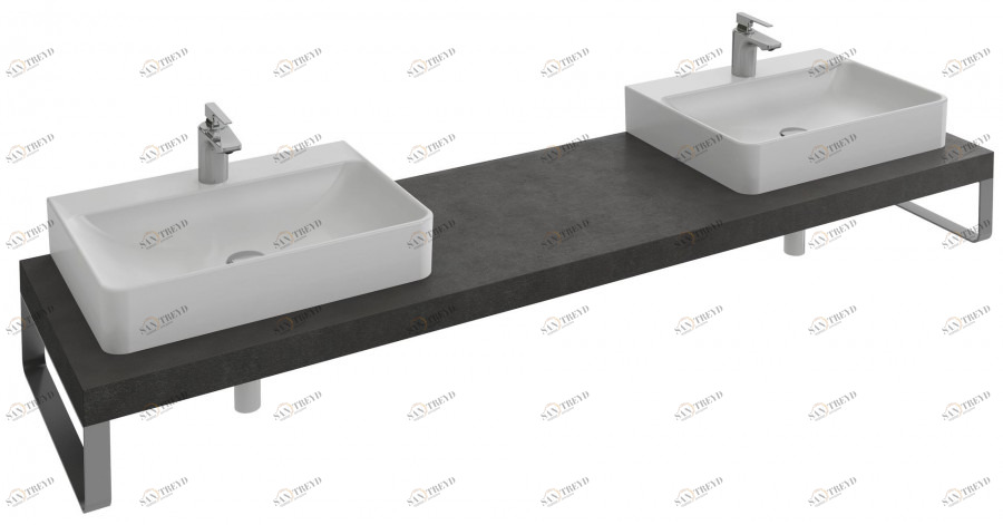 EB71-1800-N07 Столешница с 2 отверстиями для раковин vox еve112 (50 см), evd112 (60 см) или evc112 (80 см) Jacobdelafon PARALLEL Santreyd