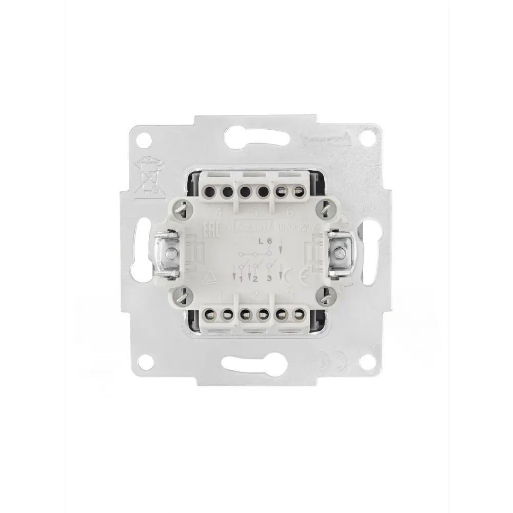 Выключатель Lezard Vesna трехклавишный встраиваемый, цвет титан 87103841 STLM-1578304 - Вид №2