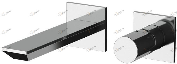 Rubinetterie Mariani Смеситель для умывальника настенный на 2 отверстия 5th avenue 565/av5 p