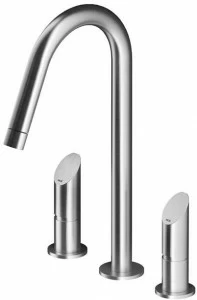 MGS Смеситель для умывальника из нержавеющей стали на 3 отверстия Contemporary