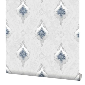 Erismann Firuze: Флизелиновые обои серые с вензельным узором 89350594