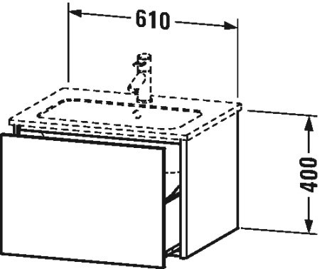 XS407101818 Тумбочка подвесная XSquare #XS4071 610 x 478 мм Белый матовый, декор Duravit - Вид №1