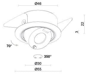Алюминиевый регулируемый светодиодный прожектор L&L Luce&Light Ciak ARCH-00057365 - Вид №3