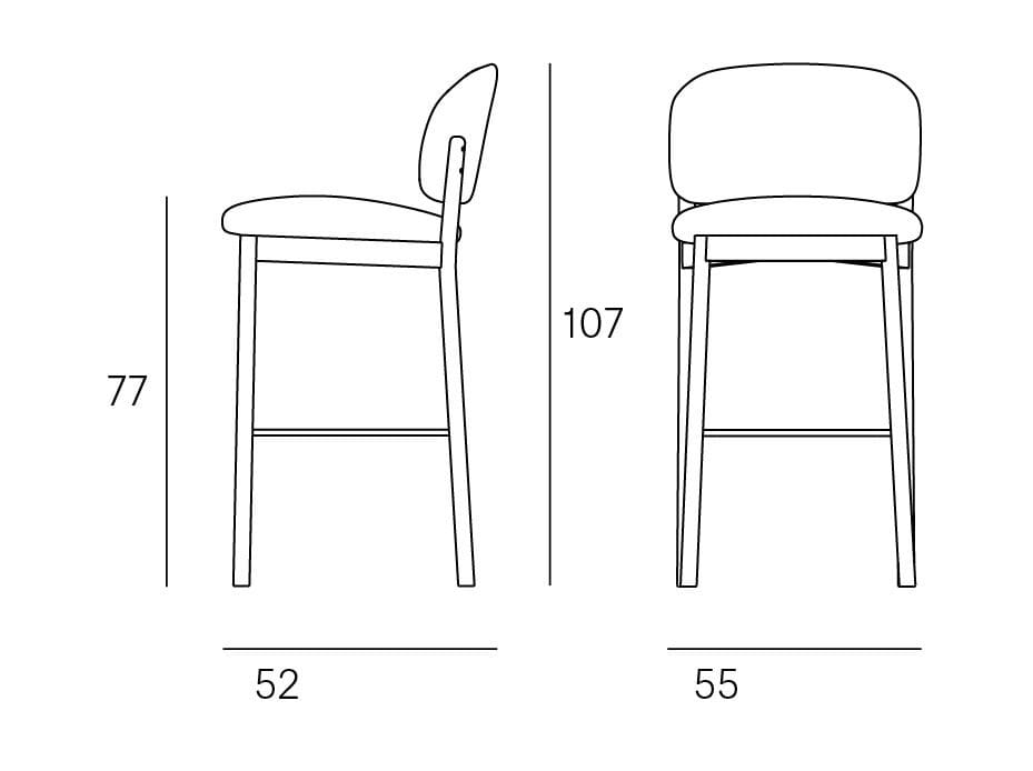 Высокий тканевый мягкий стул Blasco&Vila RC Wood Soft ARCH-00084211 - Вид №5