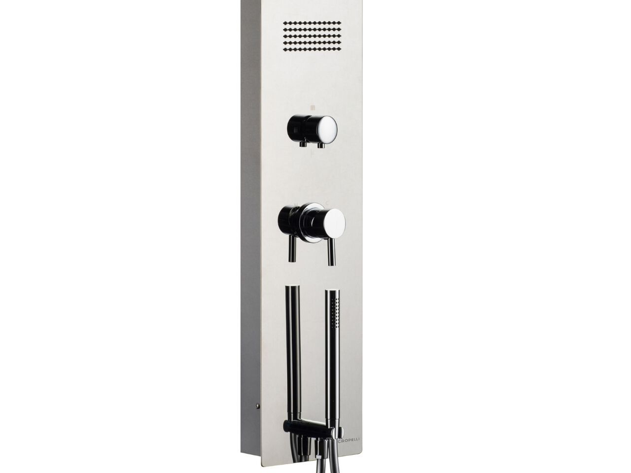 Душевая панель из нержавеющей стали с ручным душем и переключателем Cropelli Quadro ARCH-00098721 - Вид №10