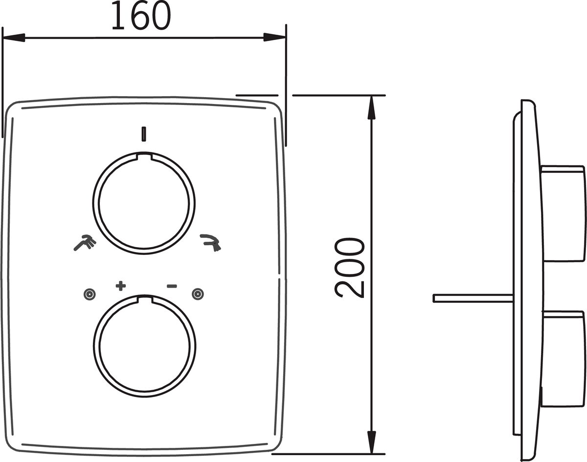 Oras 2888 Панель смесителя для ванны и душа 2888 Cubista Хром  - Вид №1