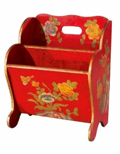 Корзина для газет и журналов Красная ДОМАШНЯЯ ОБСТАНОВКА  017392 Красный