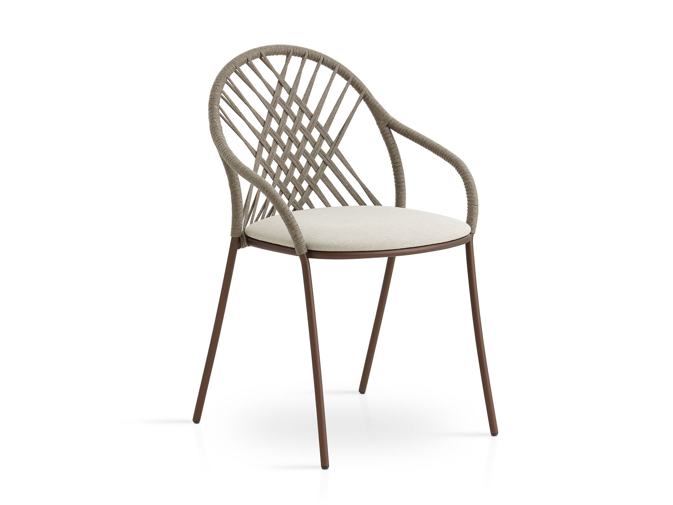 Штабелируемый садовый стул из нержавеющей стали и веревки с подлокотниками EXPORMIM лепесток ARCH-00131570