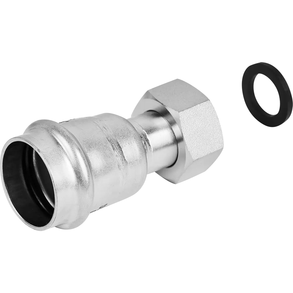 Муфта переходная Rommer 3/4"x28 мм с накидной гайкой ВПр-ВР нержавеющая сталь STLM-2026532