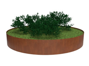 Стальная и бетонная скамейка со встроенной плантатором