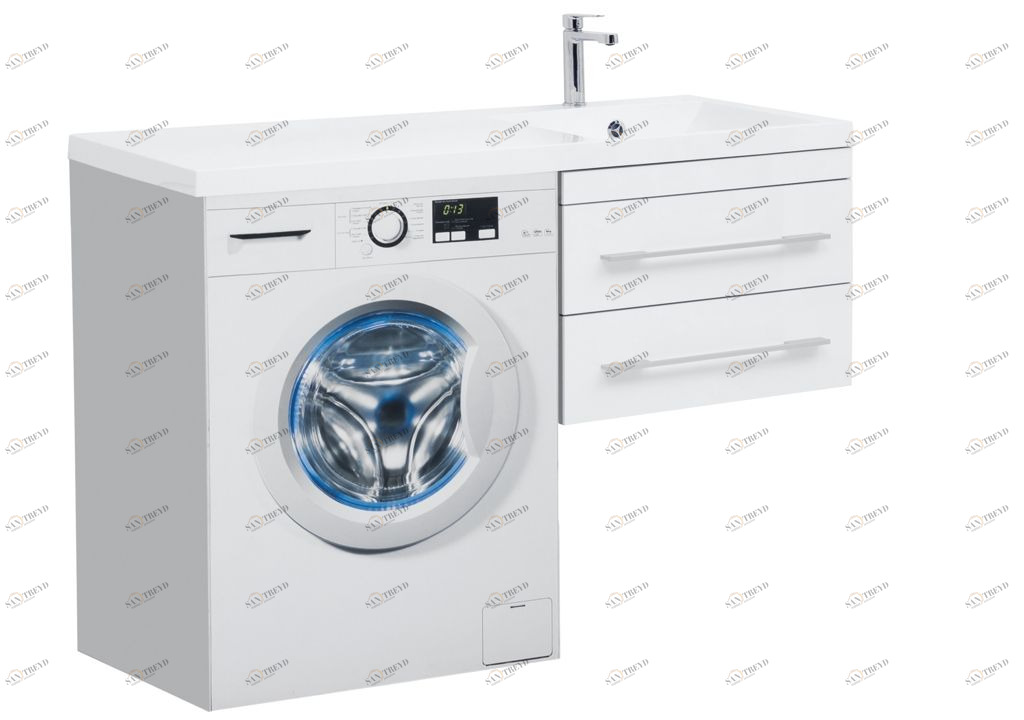 Тумба с раковиной Aquanet Верона 120 R белый (подвесная, 2 ящика) 0017666700239568