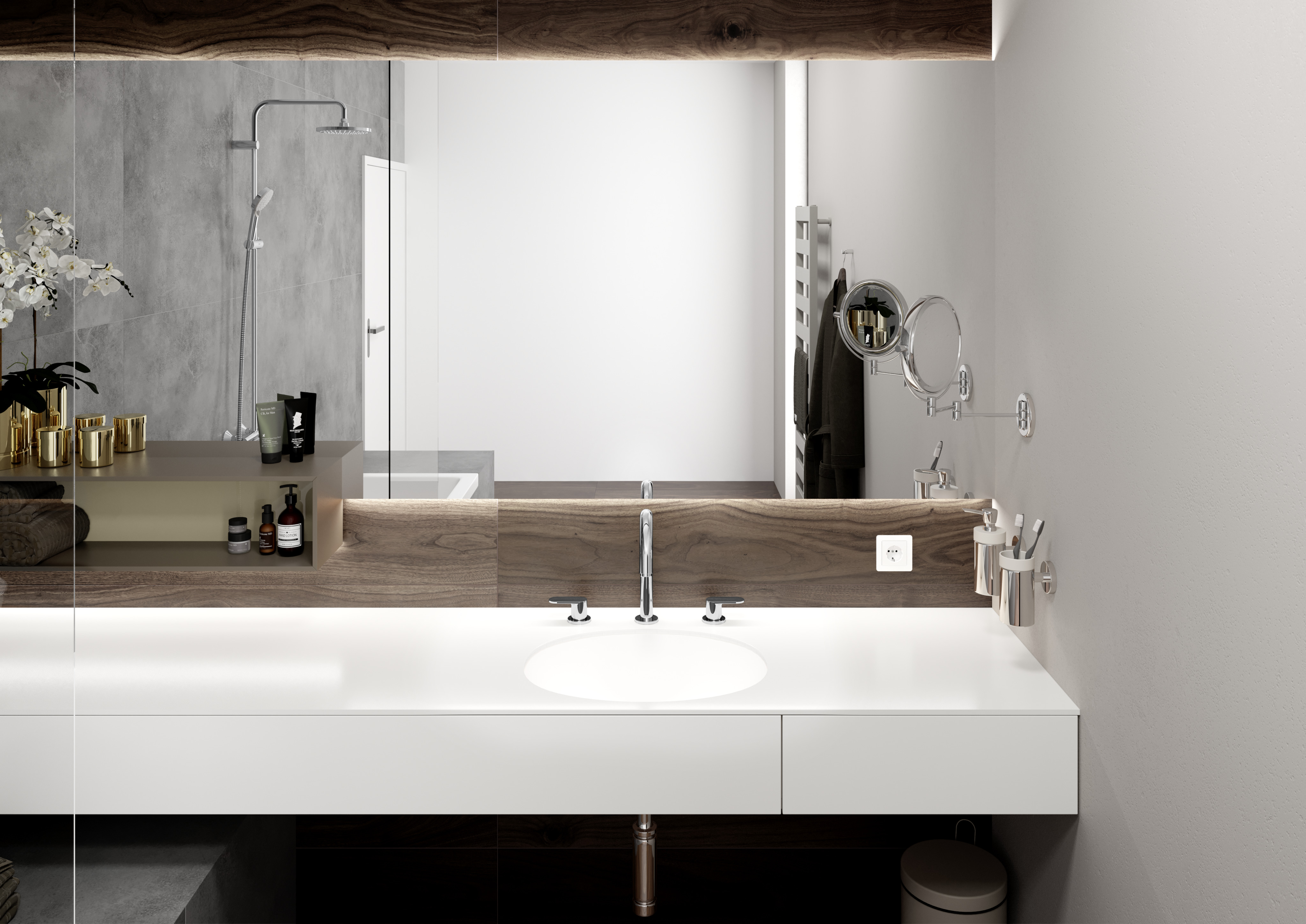 71553000 Vernis Blend Смеситель для раковины на 3 отверстия со сливным гарнитуром Hansgrohe  - Вид №1