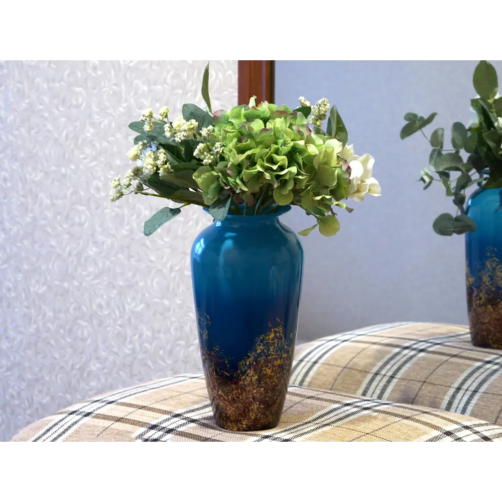 Ваза Мальвина стекло цвет бирюза 29 см EVIS STLM-2094739 - Вид №3