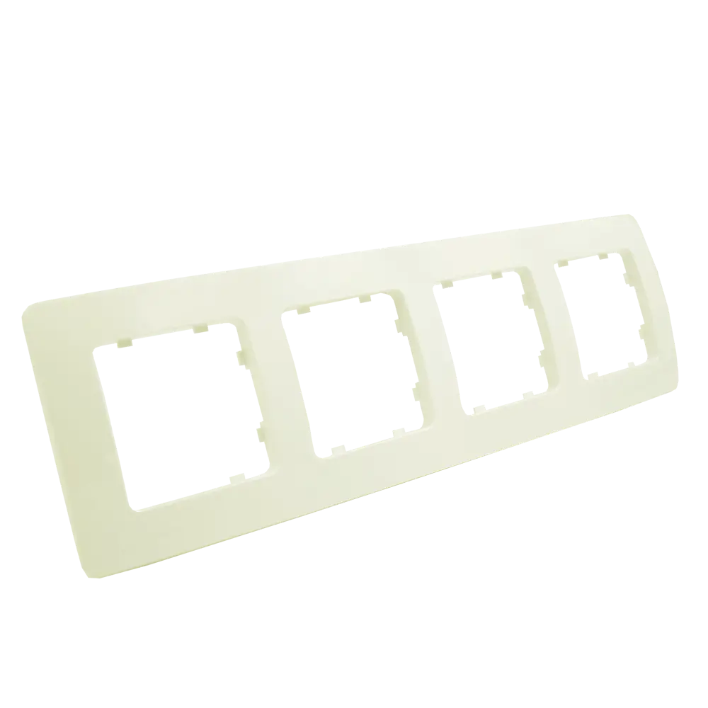 Рамка для розеток и выключателей Hegel 4 поста цвет слоновая кость STLM-2151596 - Вид №1