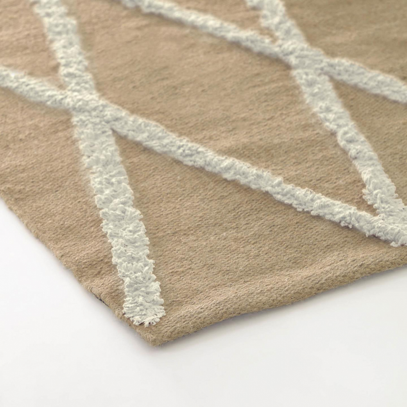 108439 Ковер из натурального и белого джута и хлопка 70 x 140 см La Forma Abena 