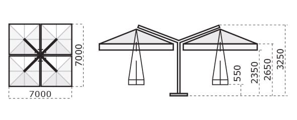 Несколько квадратных зонтик с освещением Scolaro Parasol ARCH-00135843 - Вид №9