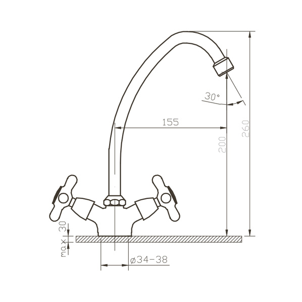 021 Retro  Смеситель для кухни  ARGO kran 021retro - Вид №1