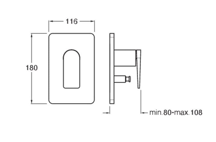 Смеситель для ванны / душа с переключателем CRISTINA Rubinetterie Blade ARCH-00092805 - Вид №2