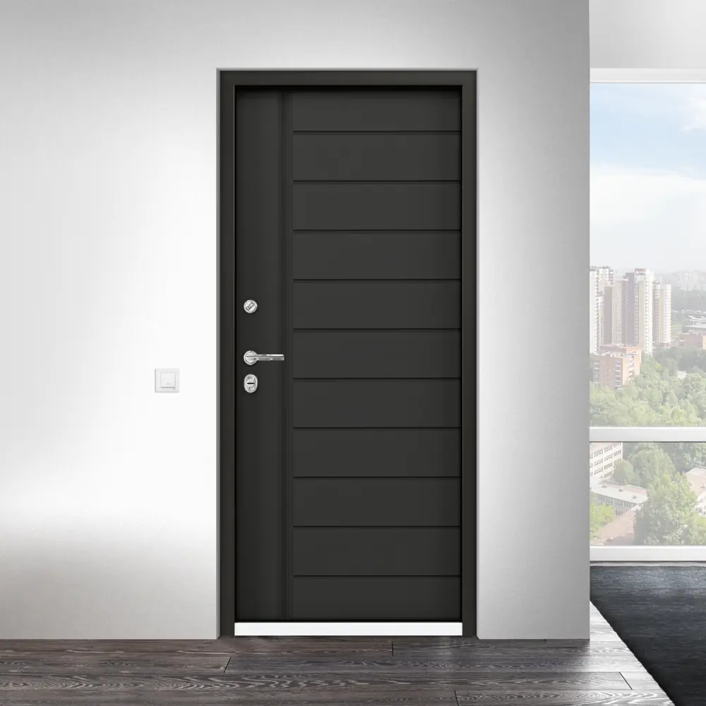 Дверь металлическая Термо РР Стекло, 950 мм, левая, цвет серый TOREX STLM-2129658 - Вид №12