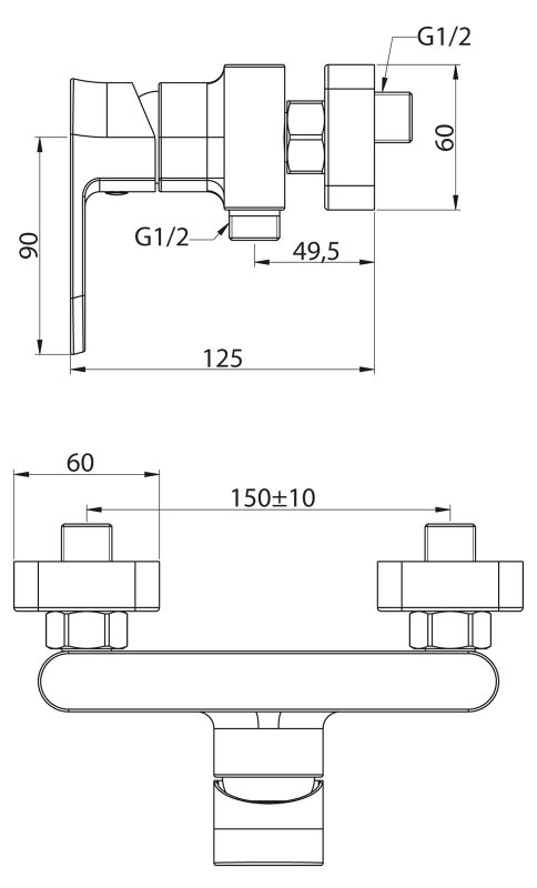 Смеситель для душа TERRA TER-ESDM-CRM BELBAGNO - Вид №1