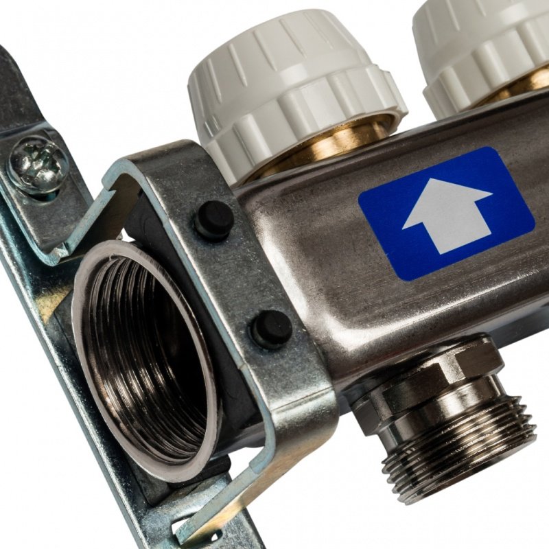 Коллектор из нерж. стали на 5 вых. с расходомерами, сливом и клапаном STOUT SMS0927000005 - Вид №2