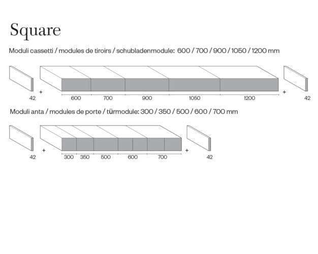 Состав ванной комнаты с двойной раковиной, ящиками и держателем для полотенец Pirovano Square ARCH-00109660 - Вид №2
